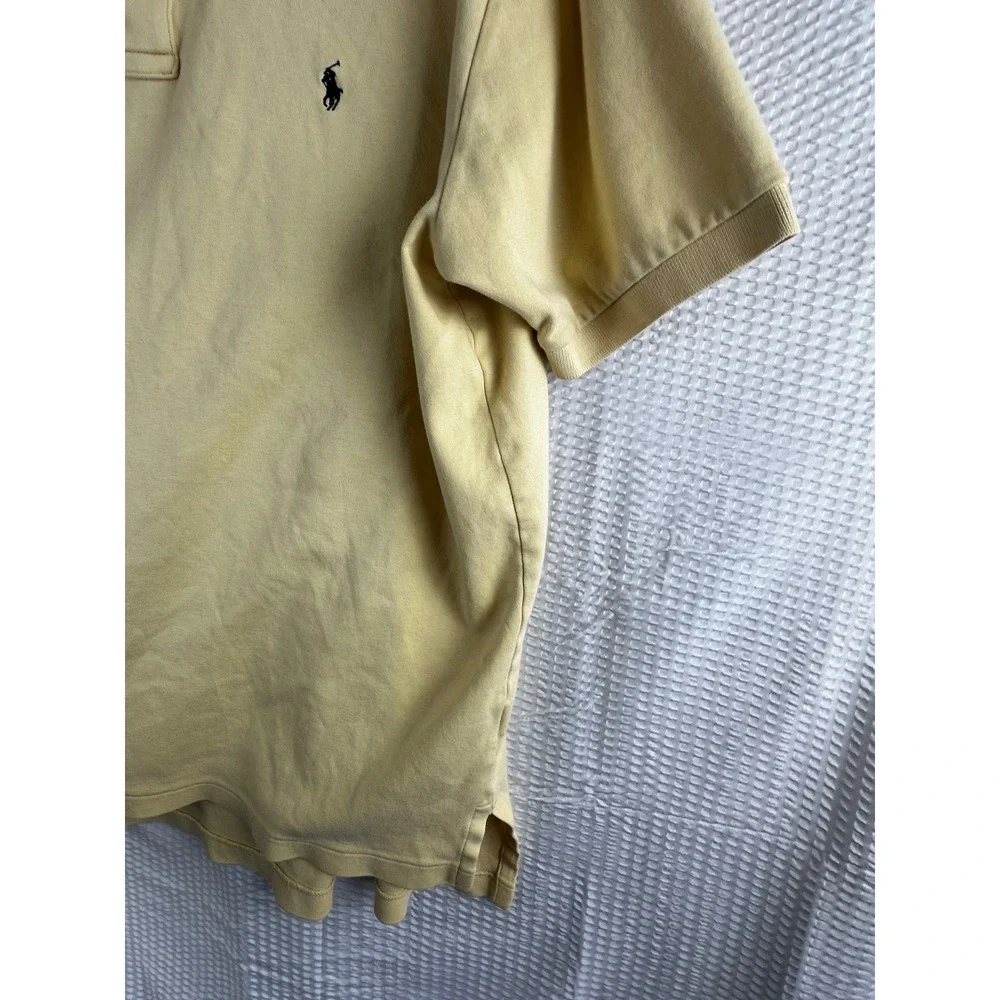 Polo Ralph Lauren Polo Shirt Mens Large Tan/ yellow Soft Touch Vintage‎